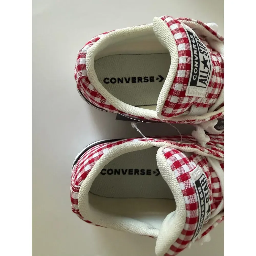 Converse Chuck Taylor All Star Street Slip Gingham Red White Youth Size 2 NIB